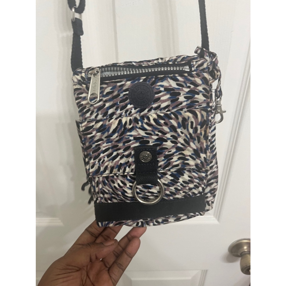 Kipling Leopard Print Nylon Crossbody Travel Purse